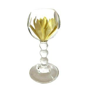 Perthshire Rare Footed Yellow Floral Pedestal Paperweight